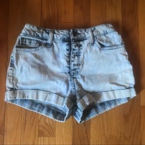 light acid wash shorts